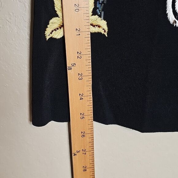 Vintage Beaded Under The Sea Sweaterworks Black Knit Scoop Neck Sweater Small - Picture 4 of 6